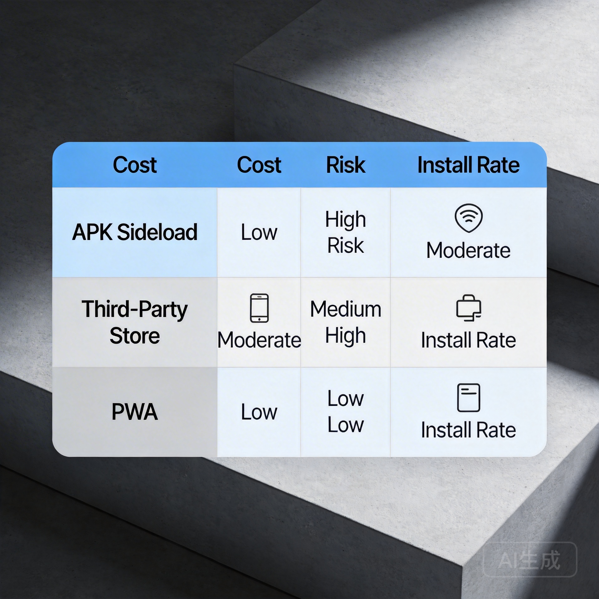 安卓分发方式对比：APK 侧载 三方商店 PWA