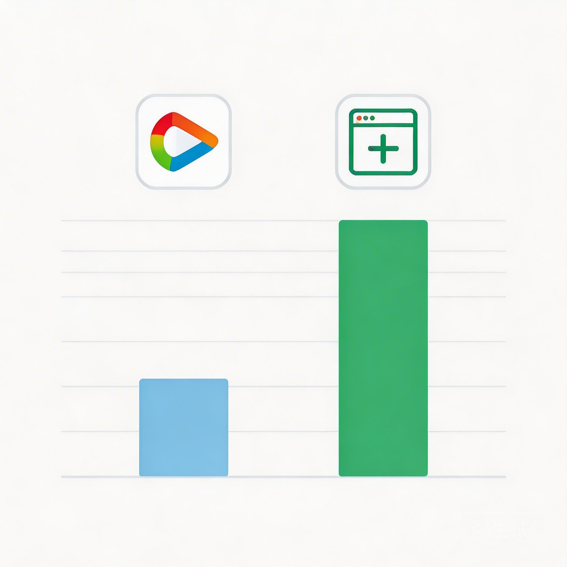 PWA 分发与 Google Play 分发 ROI 对比图
