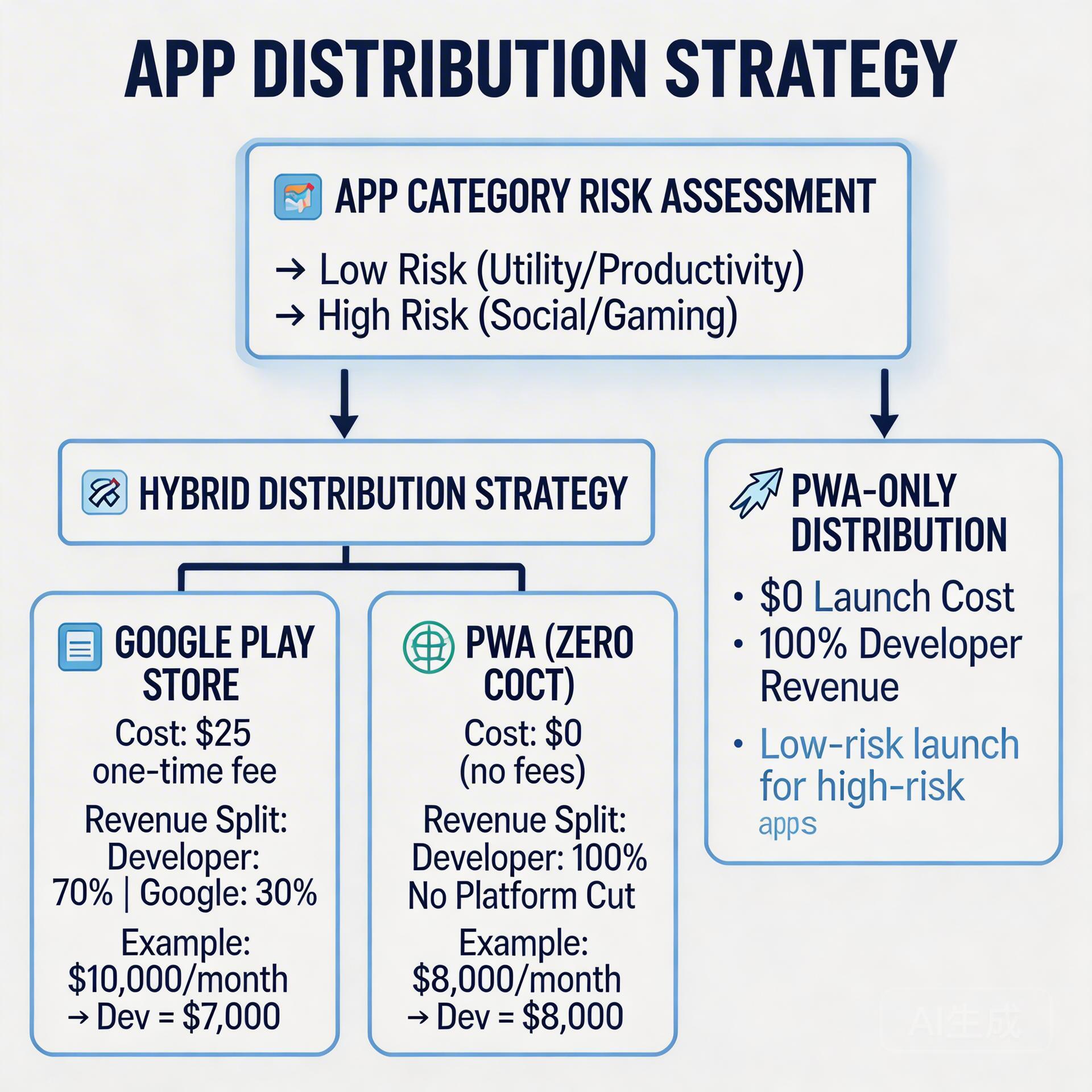App distribution strategy decision framework PWA vs Play Store