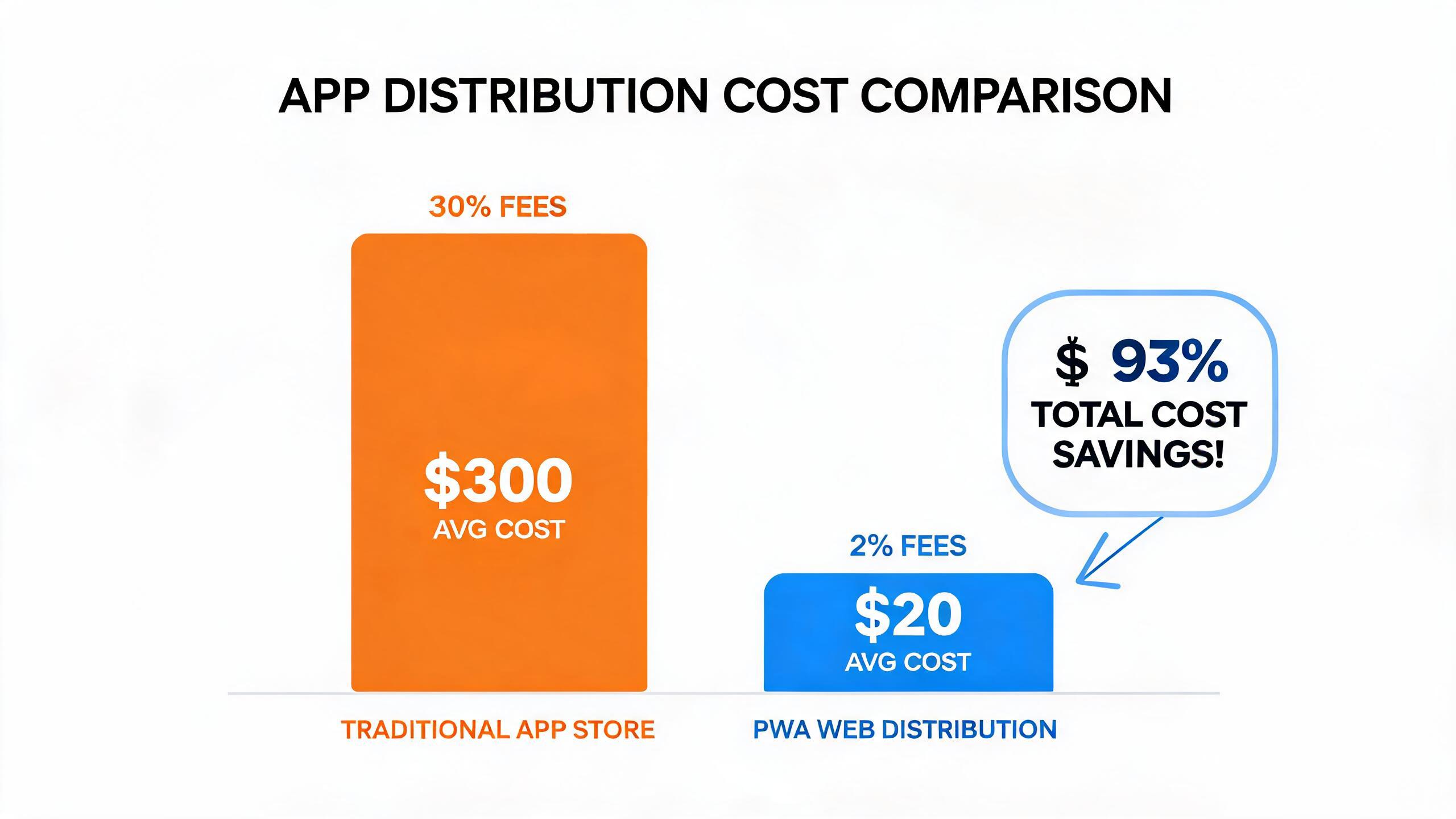Cost comparison app store vs PWA distribution