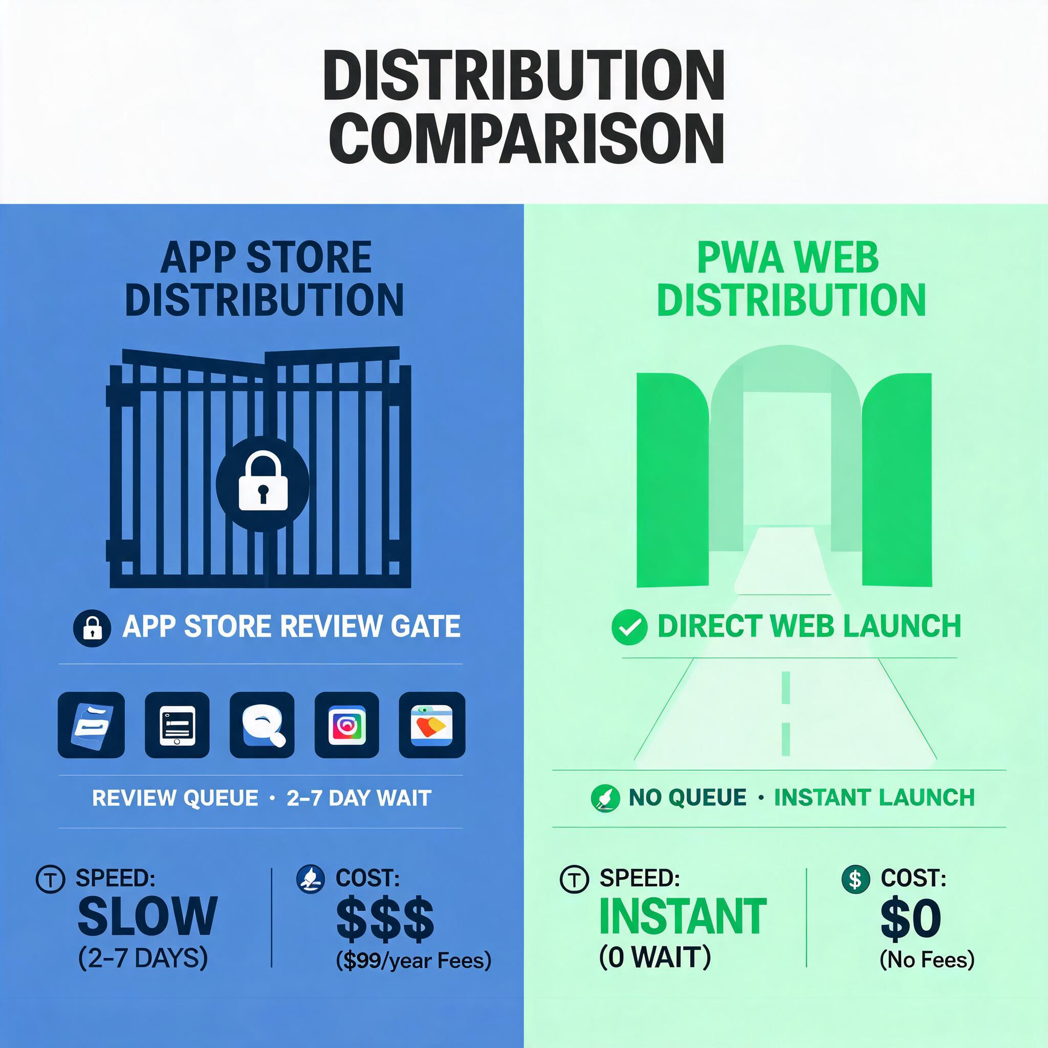 应用商店分发与 PWA Web 分发对比