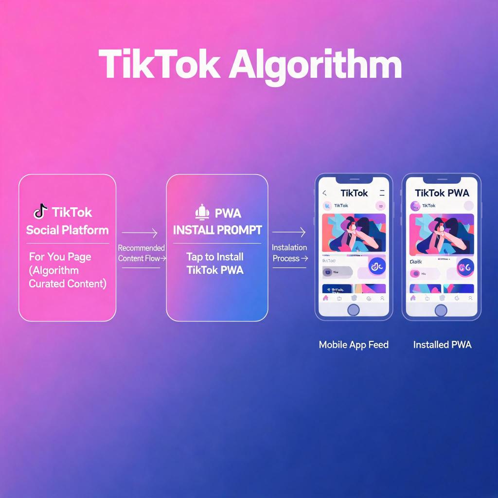 TikTok algorithm connecting to PWA mobile app distribution