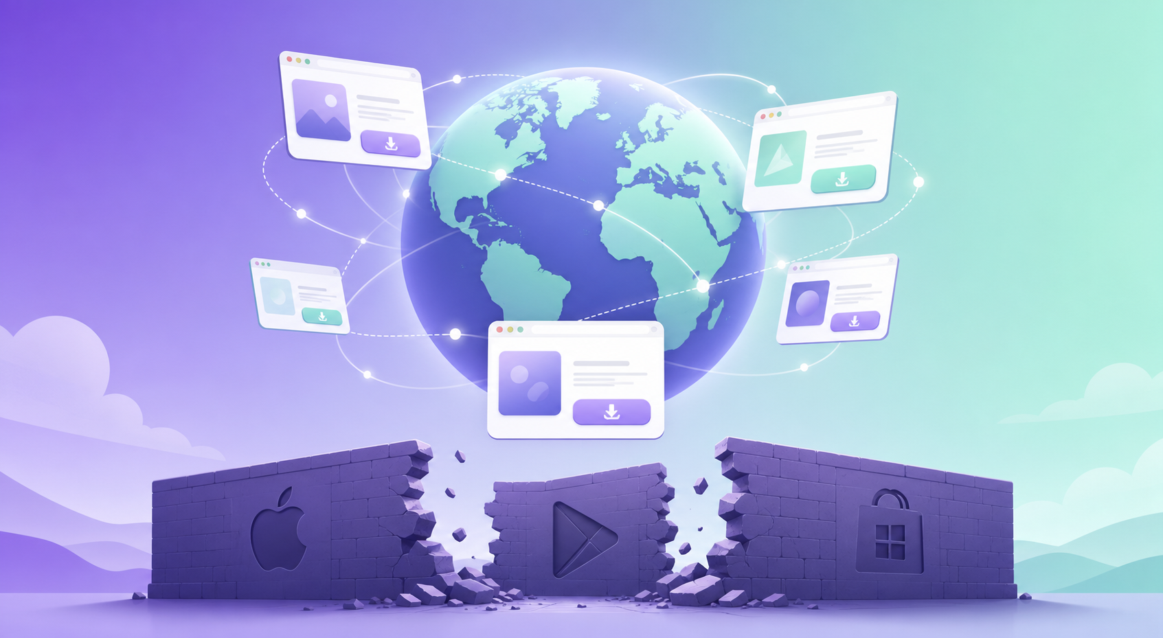 Platform-independent web app distribution